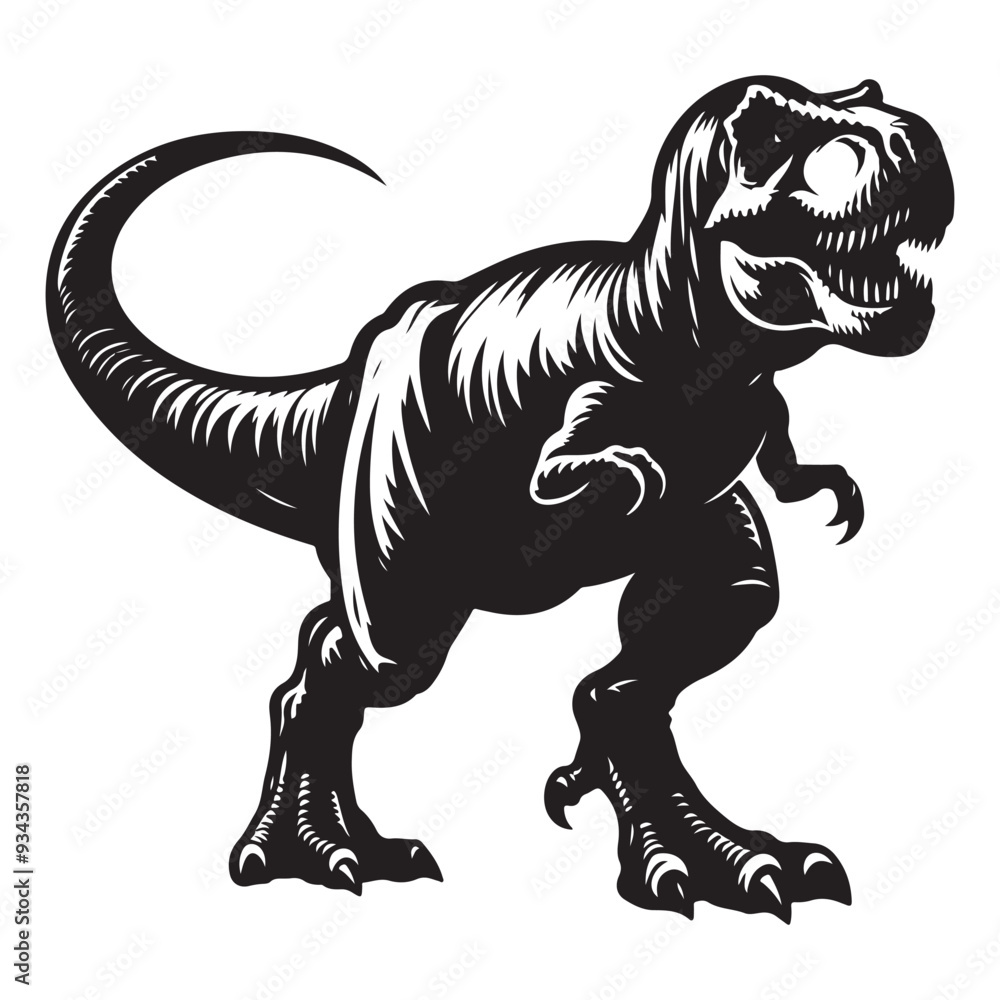 Obraz premium Dinosaur silhouettes, vector silhouette design, isolated white background