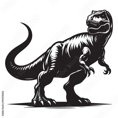 Dinosaur silhouettes, vector silhouette design, isolated white background