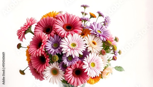 A vibrant bouquet of colorful gerber fowers
