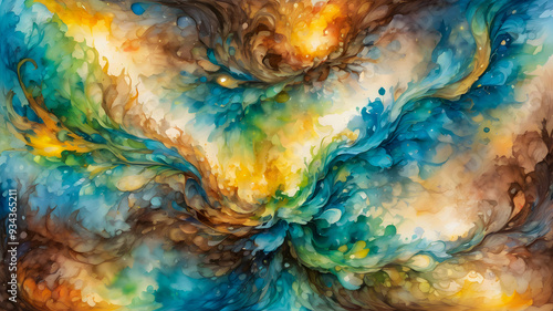
abstract fractal background. watercolor waves. wallpaper.