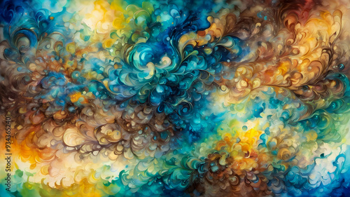 
abstract fractal background. watercolor waves. wallpaper.