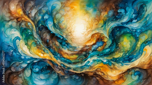 
abstract fractal background. watercolor waves. wallpaper.