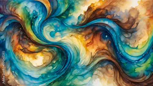 
abstract fractal background. watercolor waves. wallpaper.