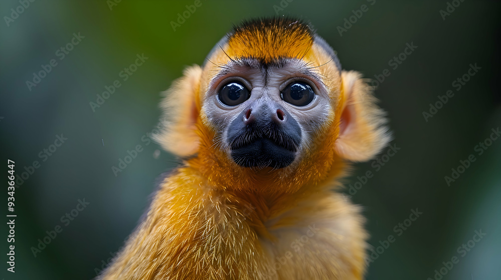 Amazon Capuchinbird face, showcasing its unique features with a blurred background
