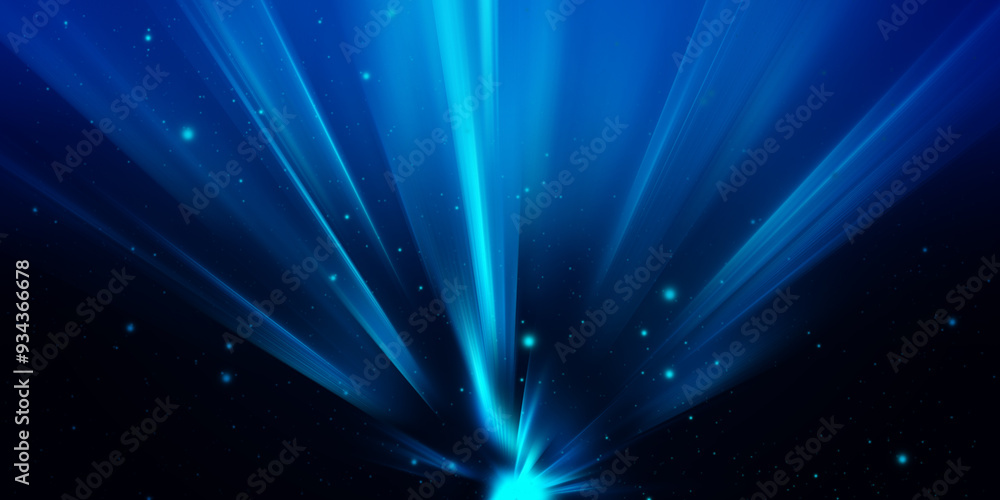 Obraz premium Magic blue background particle effect, simple background motion graphic