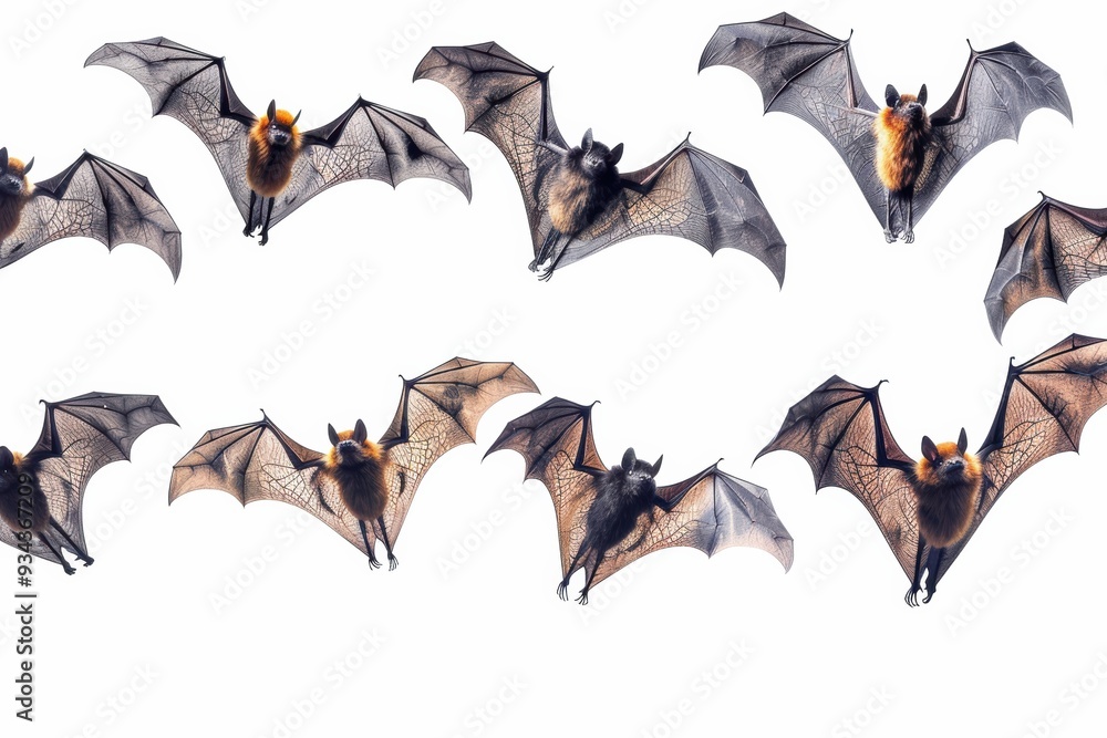A Flight Of Bats Against The Night Sky