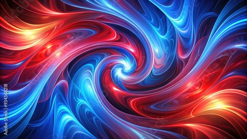 Vibrant red and blue swirling shapes blend together in a mesmerizing abstract background, evoking a sense of energy, creativity, and dynamic contrast.