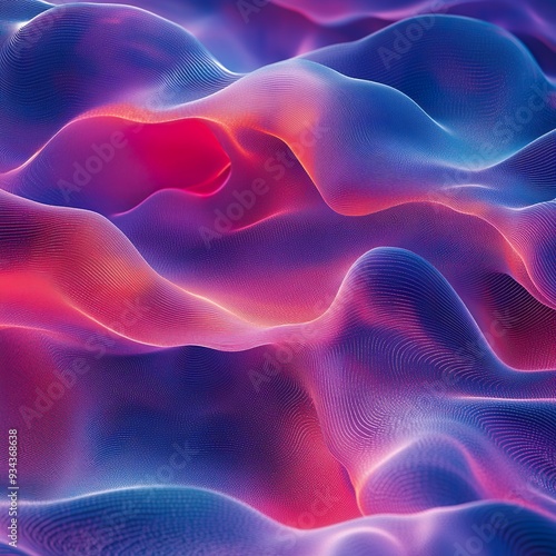 Smooth gradient waves form an abstract digital pattern photo