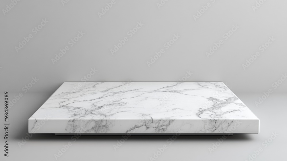 A white marble table with a grey background A white marble table with a grey background