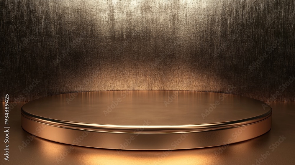 Obraz premium A gold podium with a shiny surface