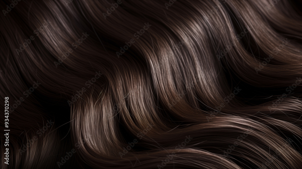 Close-Up of Wavy Dark Brown Hair with Stunning Texture Close-Up of Wavy Dark Brown Hair with Stunning Texture
