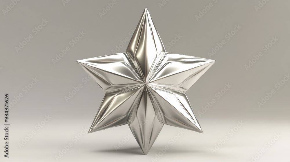 Obraz premium A silver star with a shiny surface