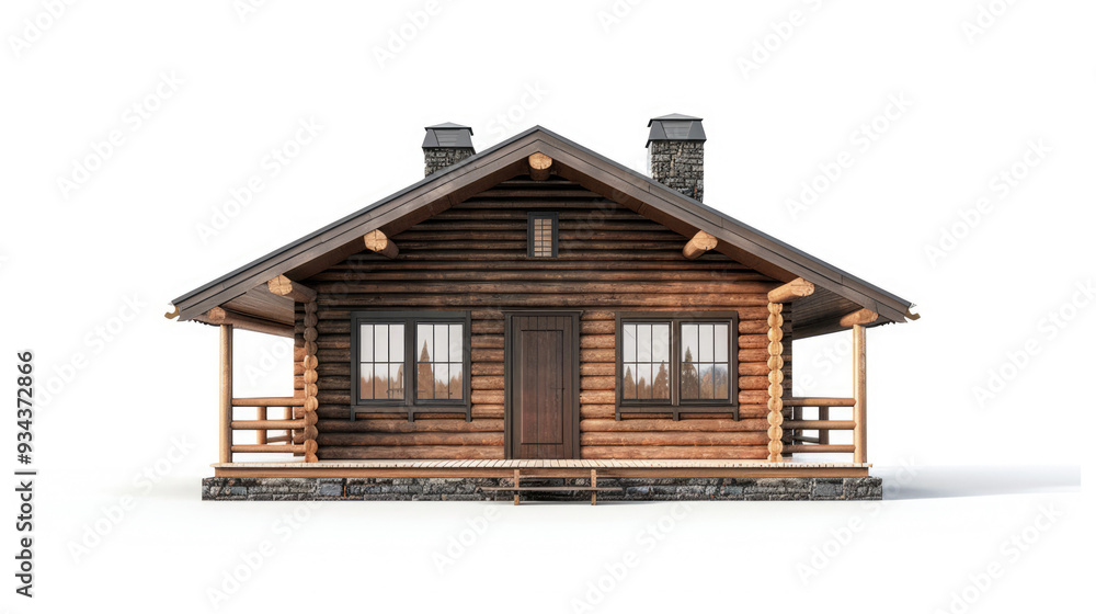 wooden house on white background wooden house on white background