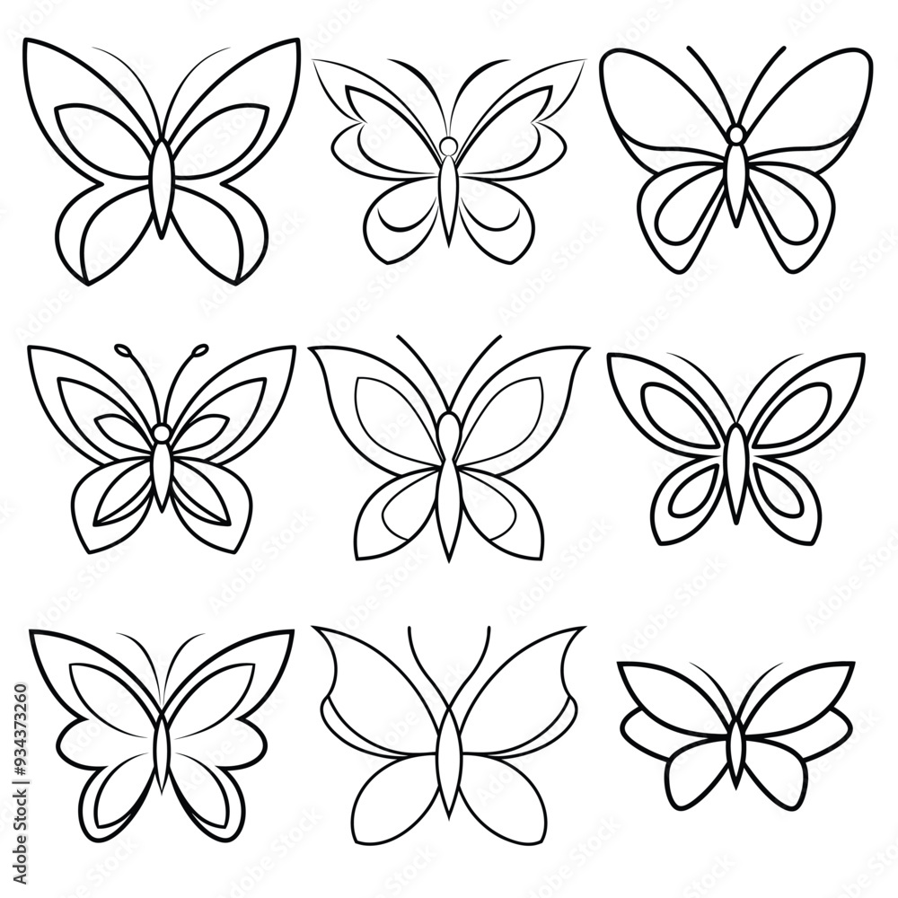 Butterfly with line art style logo icon design animal beauty vector illustration Butterfly with line art style logo icon design animal beauty vector illustration