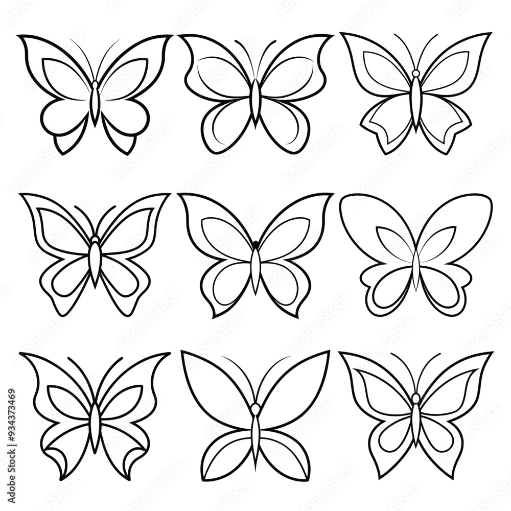 Butterfly with line art style logo icon design animal beauty vector illustration Butterfly with line art style logo icon design animal beauty vector illustration