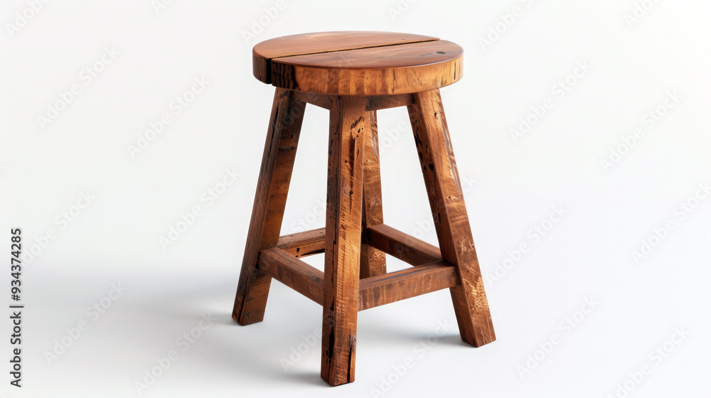 Wooden stool on white background Wooden stool on white background