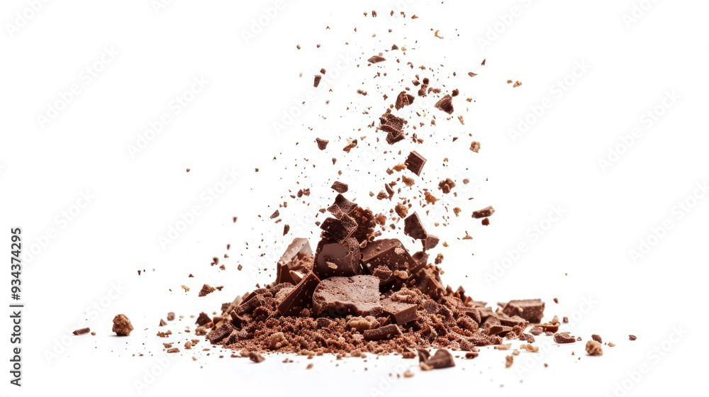 Pile of chocolate chips on white background Pile of chocolate chips on white background