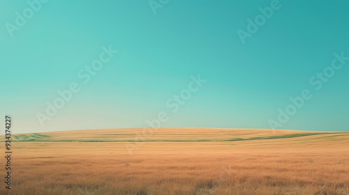 A minimalistic representation of pastel fields under an expansive sky AI generated illustration