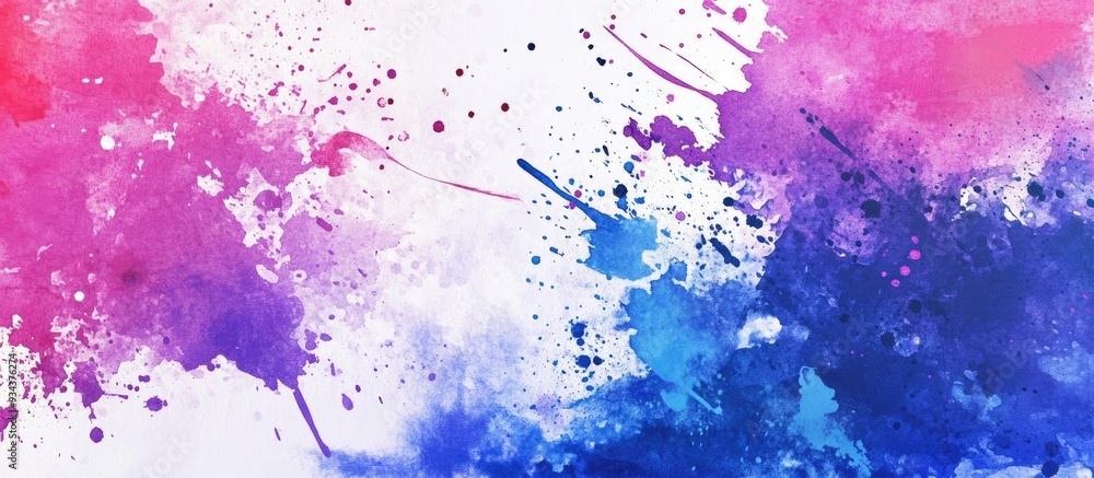 Fototapeta premium Urban Hipster Background with Spatter Watercolor Dirty Art Aesthetic Abstract Dyed Backdrop White Splat Design Creative Ink Banner Trendy Fashion Watercolor Style Splattered Tie Dye with Wet Brush