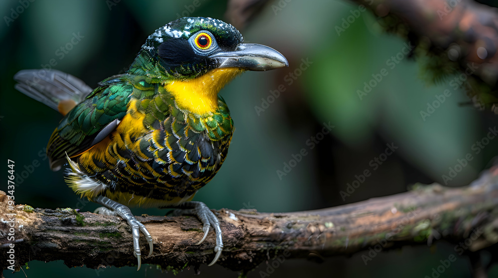 Naklejka premium Amazon Common Cacique perched on a branch, its distinctive plumage