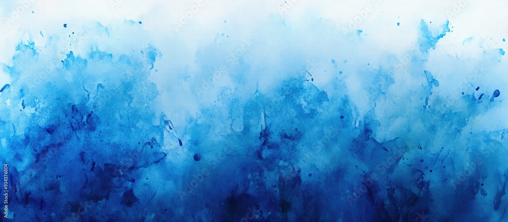 Obraz premium Watercolor abstract illustration featuring a blurred blue canvas background