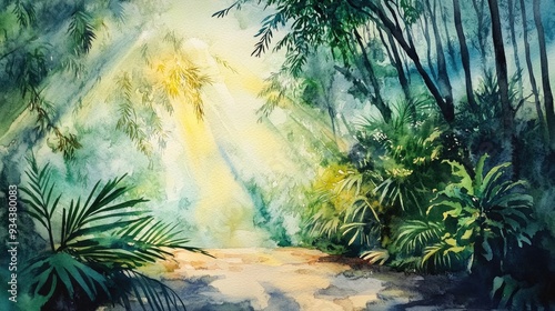 Watercolor depiction of nature s beauty photo