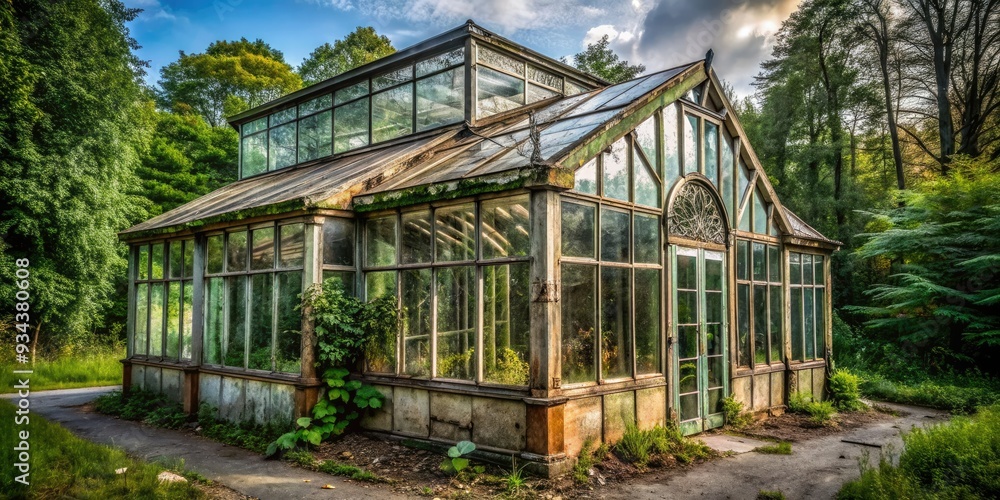 Weathered, overgrown, and worn, a once-grand glass house now stands as a haunting relic, its delicate framework and shattered remains whispering stories of forgotten beauty. Weathered, overgrown, and worn, a once-grand glass house now stands as a haunting relic, its delicate framework and shattered remains whispering stories of forgotten beauty.