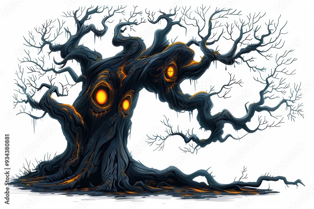 Fototapeta premium The Glowing Eyes of the Haunted Woods