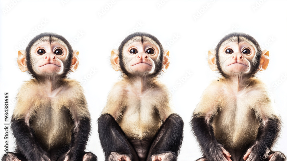a close up of a small ape on a white background a close up of a small ape on a white background