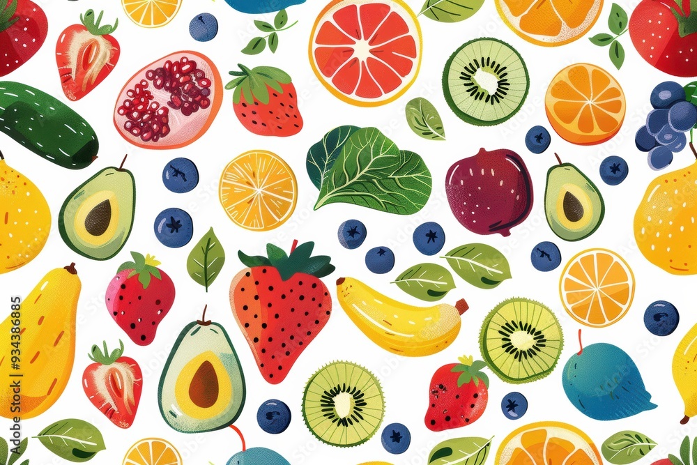 A Vibrant Tapestry of Fruits and Veggies A Vibrant Tapestry of Fruits and Veggies