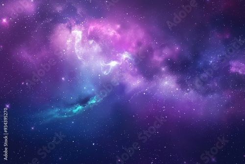 Purple and blue nebula with stars in outer space