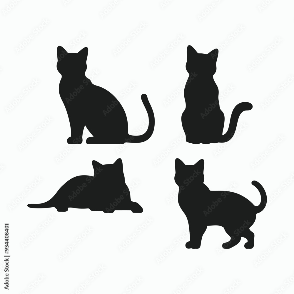 British Shorthair silhouette vector template cat illustration British Shorthair silhouette vector template cat illustration