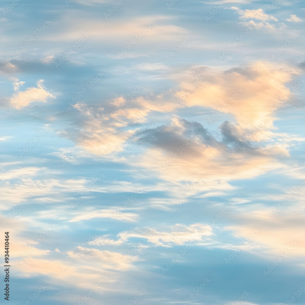 Fototapeta premium seamless blue sky and clouds texture tile cloudy weather for surface mapping architecture game design 2d flat