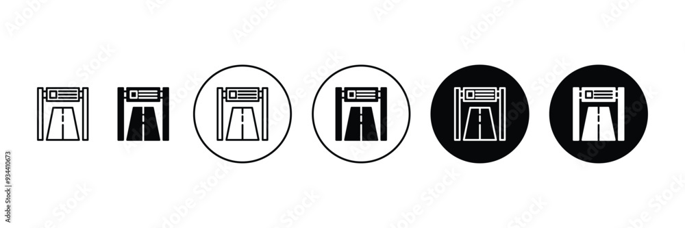 Set of Road banner sign icon collection with circle. Vector Illustration. Set of Road banner sign icon collection with circle. Vector Illustration.