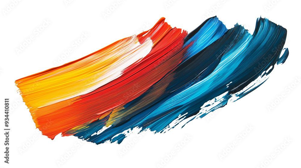 Rainbow acrylic stroke isolated on transparent background, colorful paint splash Rainbow acrylic stroke isolated on transparent background, colorful paint splash
