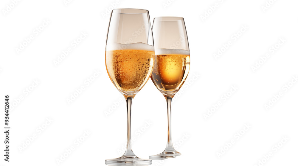 A glass of champagne, isolated on transparent background. A glass of champagne, isolated on transparent background.