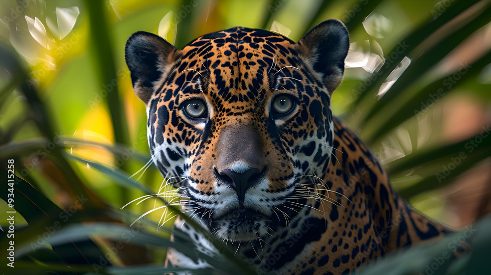Amazon Jaguar in its natural habitat, stalking through the dense rainforest underbrush, illuminated by dappled sunlight breaking through the canopy, Amazon Jaguar in its natural habitat, stalking through the dense rainforest underbrush, illuminated by dappled sunlight breaking through the canopy,