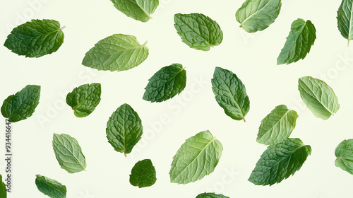 green leaves isolated on white