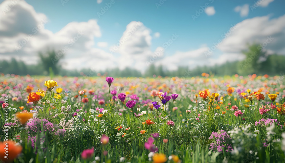 Meadow in Full Bloom with Vibrant Wildflowers, ultra-realistic, high resolution, Meadow in Full Bloom with Vibrant Wildflowers, ultra-realistic, high resolution,