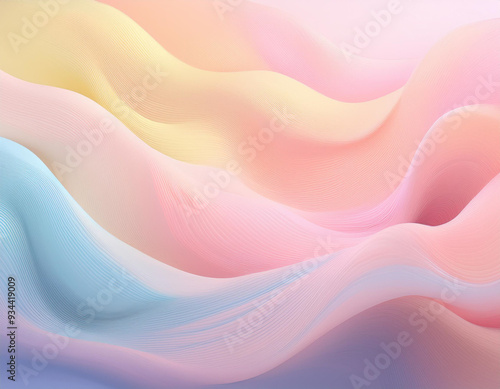 Pastel Soft Waves in Abstract Fluid Design Gentle, Calming Background with Flowing, Smooth Textures