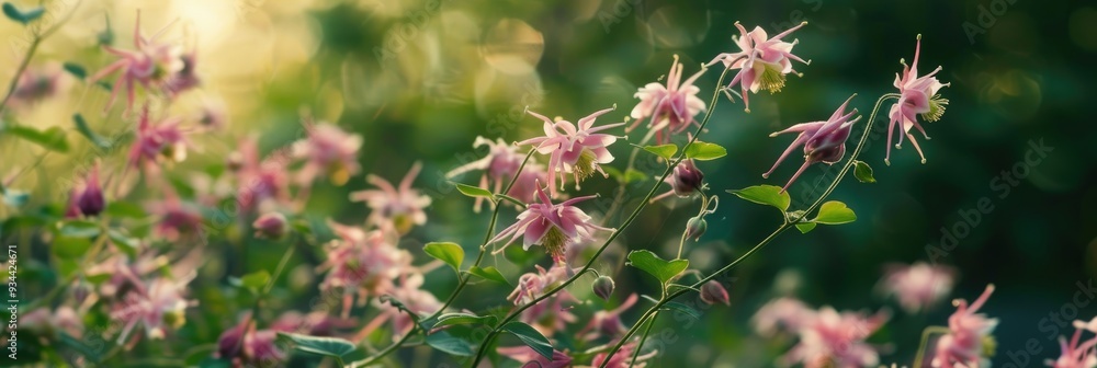 Pink fluffy flowers of Siberian columbine meadow rue Thalictrum aquilegiifolium in a garden setting. Pink fluffy flowers of Siberian columbine meadow rue Thalictrum aquilegiifolium in a garden setting.
