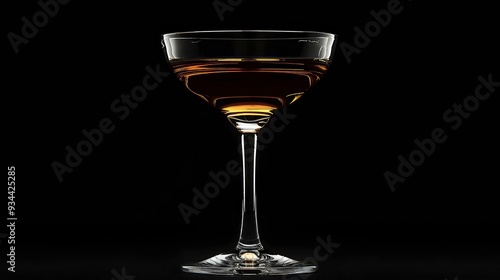 A tall glass with a yellow liquid inside, standing on a black background.