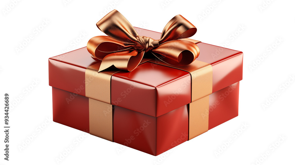 Gift box with red ribbon, isolated on transparent background. Gift box with red ribbon, isolated on transparent background.