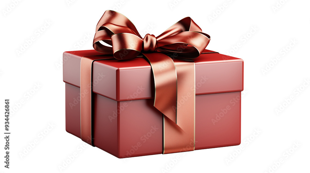 Gift box with red ribbon, isolated on transparent background. Gift box with red ribbon, isolated on transparent background.