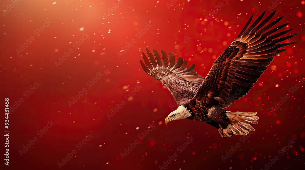 Fototapeta premium A powerful image of a bald eagle in sharp focus 