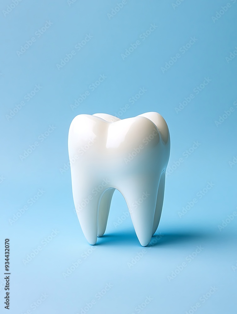 close-up of a 3D tooth on a blue background close-up of a 3D tooth on a blue background
