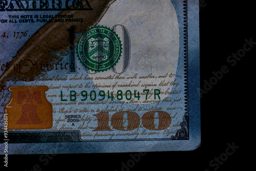 USD money banknotes, detail photo of US dollars