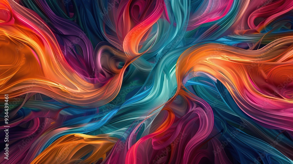 Abstract Flowing Colorful Waves and Swirls in a Vibrant Digital Art Composition Abstract Flowing Colorful Waves and Swirls in a Vibrant Digital Art Composition