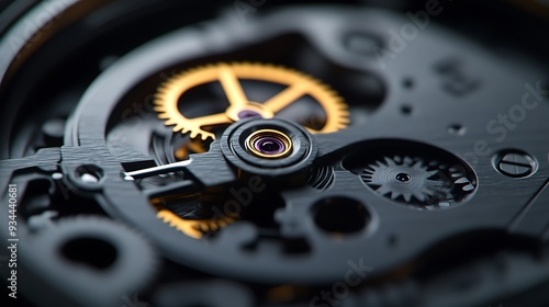 Wallpaper Mural Closeup of Watch Mechanism with Gears and Cogs Torontodigital.ca