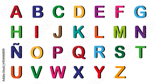 Abecedario español en colores para educación infantil